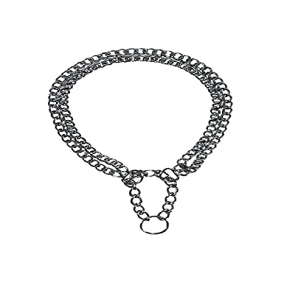 Immagine di Trixie Catena a doppia fila cromata semi strozzatore con sollievo dallo sforzo, 35 cm x 2,0 mm