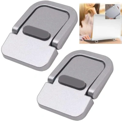 Immagine di LiJuanWang Mini Supporto per laptop,2 pezzi computer portatile pieghevoli,Supporto Invisibile Laptop autoadesivo,Supporto da scrivania Leggero,Supporto Ergonomico Laptop(argento)