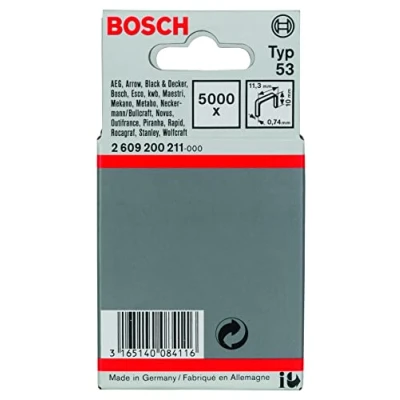 Immagine di Bosch Accessories 2609200211 Graffette punto sottile tipo 53 5000 pz. Dimensioni (L x L) 10 mm 11.4
