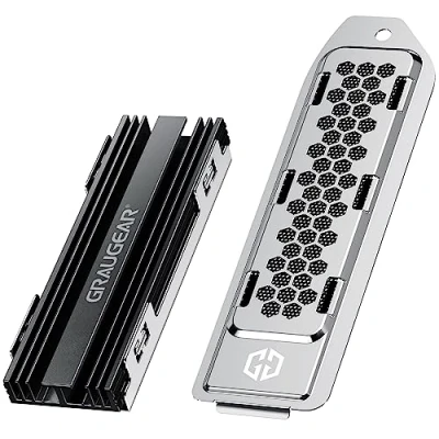 Immagine di GRAUGEAR Dissipatore per SSD M.2 NVMe 2280 compatibile con Playstation 5, PS5 Slim, kit di raffreddamento completo copertura antipolvere.