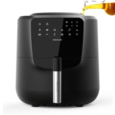 Immagine di Cecotec Friggitrice ad aria senza olio da 5,5 litri con spray Air Fryer Cecofry Rain M. 1550 W, automatico e manuale, pannello di controllo tattile, termostato regolabile, autopulizia, 8 menu