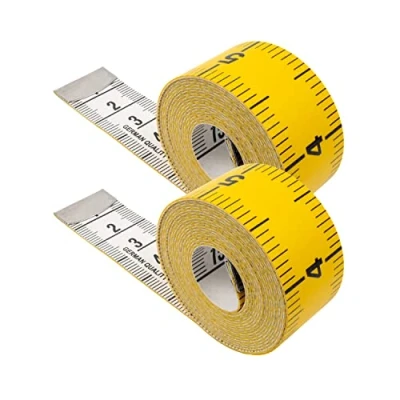 Immagine di metro a nastro universale da sarto, 2 pezzi, con lunghezza totale di 150 cm, in 1 scala cm e pollice, misurazione vestiti, grasso corporeo, rotolo