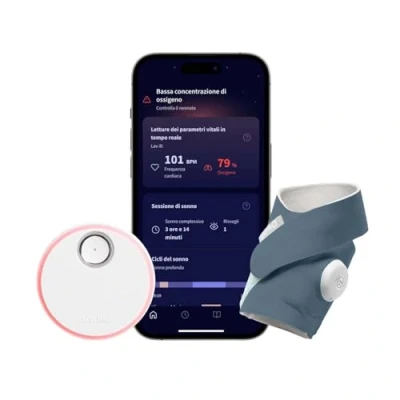 Immagine di Owlet Dream Sock Baby Monitor Intelligente Monitora in tempo reale frequenza cardiaca e livelli di ossigeno Blue Avio