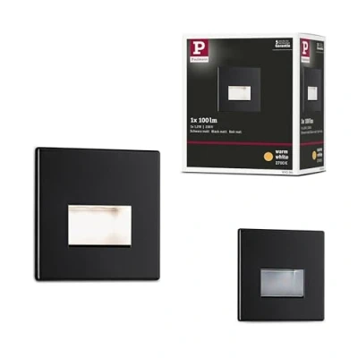 Immagine di Paulmann 93094 Wand EBL Edge Lampada da incasso a parete LED (monocolore) Nero (opaco)