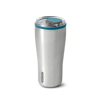 Immagine di BLACK + BLUM Bicchiere termico da viaggio in acciaio inox 18/8, con coperchio a prova di perdite, serratura, mantiene caldo per 6 ore, freddo 8 oceano 600 ml
