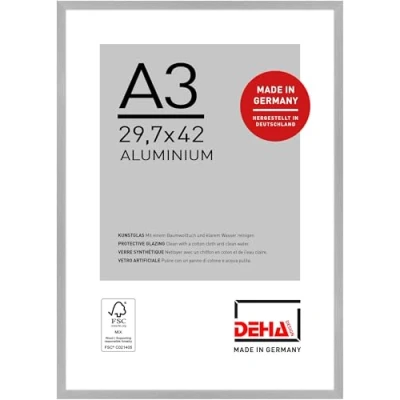 Immagine di DEHA Design cornice in alluminio Tribeca, 29,7x42 cm (A3), Struttura argento opaco
