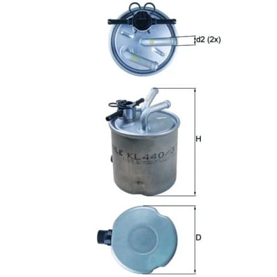 Immagine di MAHLE ORIGINAL KL 440/37 Filtro Carburante per condotti/circuiti 10 10,0 NISSAN: NP300 Navara Pick up, Pathfinder 3