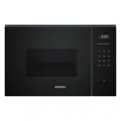 Immagine di Siemens BE555LMB1 iQ500, forno a microonde da incasso con funzione grill, 59 x 38 cm, 900 W, 25 l, in acciaio inox, controllo touchControl, aiuto idrolitico, cookControl 8 microgrammi automatici, nero