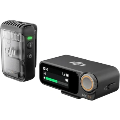 Immagine di DJI Mic 2 (1 TX + 1 RX), microfono wireless con eliminazione intelligente del rumore, registrazione interna in float a 32 bit, suoni ottimizzati, 250 m di distanza, per iPhone e Android