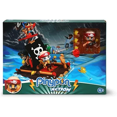 Immagine di Pinypon Action Balsa Include Figura Barile Pirata, 3 Piranha e Piccoli Accessori, Multicolore, 700016632