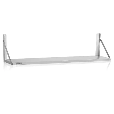 Immagine di scaffale pensile in acciaio inox Mahlzeit 120 x 30 cm ribaltabile argento inox, da parete, cucina