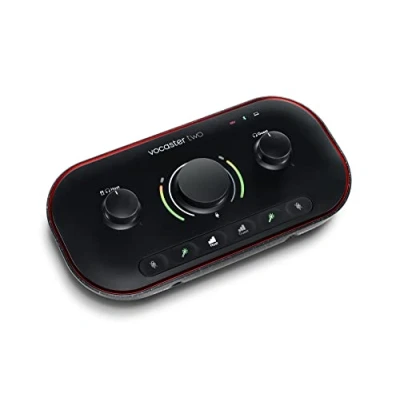 Immagine di Focusrite Vocaster Two Interfaccia Per La Registrazione Di Podcast Un Conduttore E Ospite. Due Ingressi Microfono Uscite Cuffie Con Gain Automatico, Funzione Enhance Muto