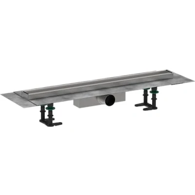Immagine di hansgrohe RainDrain Compact set completo di canalina doccia (incl. installazione), canale scarico piastrellabile 700 mm, installazione standard, acciaio inox spazzolato