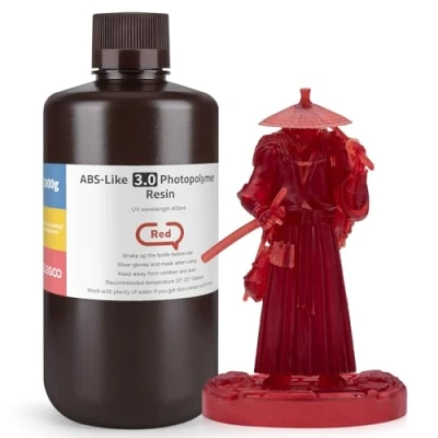 Immagine di ELEGOO Resina ABS Like 3.0, LCD UV Rapida Alta Precisione, Non Brittle, Migliorata Forza e Durezza per LCD/DLP Stampante 3D Fotopolimerica, Chiaro 1000G