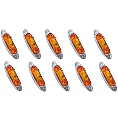 Immagine di GOFORJUMP 10pcs Giallo Impermeabile indicatore di Posizione luci Lampada Camion rimorchio Auto 3 LED 12V 24V