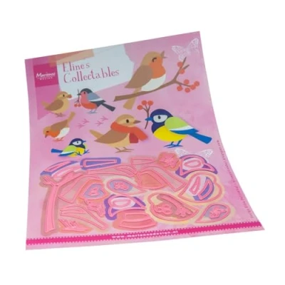 Immagine di Marianne Design Collectables Fustelle, Uccelli da Giardino di Eline, Estate Indiana, per Taglio e Goffratura Disegni Comples, Carta, Rosa, One Size