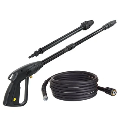 Immagine di TECHKAR Pistola Idropulitrice Serie K Hobby M22x1,5 Perno 14mm con Tubo Alta Pressione e Lancia Ugello Regolabile Compatibile Karcher 5m