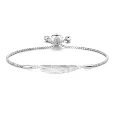 Immagine di Philip Jones Bracciale dell&#039;amicizia con Piume placcate in Argento Creato Cristalli Zircondia®