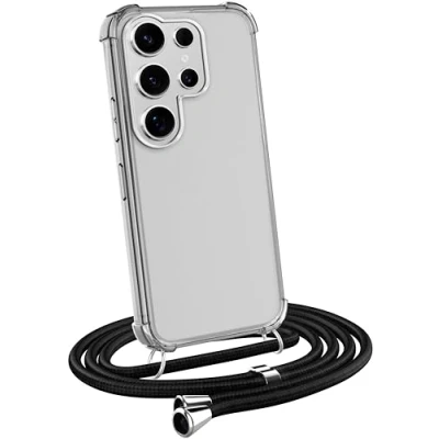 Immagine di MyGadget Cover per Samsung Galaxy S24 Ultra Custodia con Corda Case Trasparente Antiurto Laccio Tracolla Practical Stylish Nero