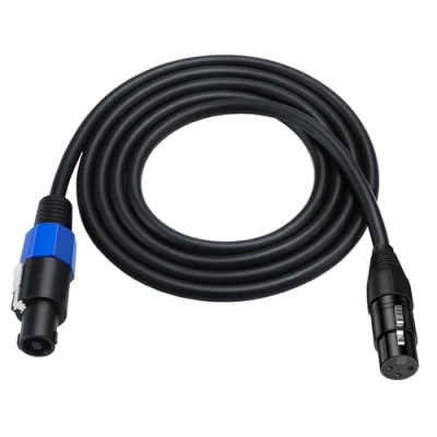Immagine di Halokny Speakon Cavo per altoparlanti XLR, da XLR a 3 pin femmina maschio, adattatore audio DJ/PA, con Twist Lock (da femmina, m)