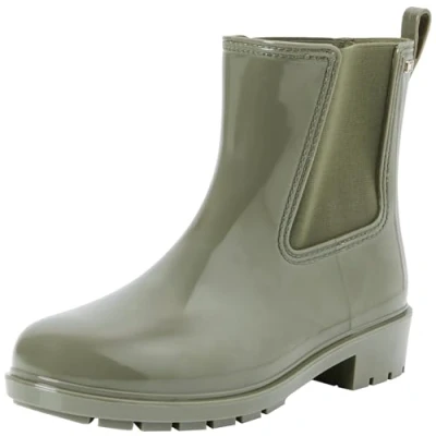 Immagine di Tommy Hilfiger Donna Stivali in Gomma Flag Rainboot Antiscivolo, Verde (Utility Olive), 39