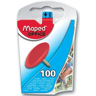 Immagine di MAPED Puntine in Acciaio 100x, Acrilico, Multicoloured, 0.76 x 1.9 3.4 cm, 6 unità