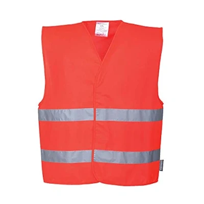 Immagine di Portwest C474RERL/XL Gilet ad Alta Visibilità con Due Bande, Rosso, LXL