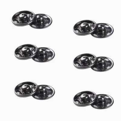 Immagine di Bottoni Automatici da Cucire, 15 mm Set in Metallo, Nero Acciaio Inossidabile per Forniture Cucito Artigianato Fai