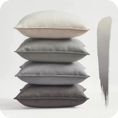 Immagine di Topfinel Federe Cuscini in Velluto per Divano Grigio 45x45 Set 4 Pezzi Copricuscini Quadrati Elegante Decorativa Salotto Moderno Cuscino Cerniera Invisibile Camera da Letto