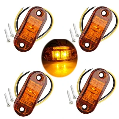 Immagine di Futheda 4pcs IP65 12 V/24 V Ovale lampade luci di Posizione Laterali, Anteriori a LED Universale indicatore con Ambra lampadine per Camion Caravan Van Auto Bus Barche