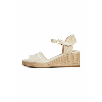Immagine di Tommy Hilfiger Fringe Medium Espadrillas, Donna, Taglia: 38, Muslin Tessuto