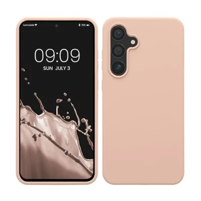Immagine di kwmobile Cover per Samsung Galaxy S24 FE Custodia Back Case Smartphone in Silicone TPU Protezione Gommata coconut swirl
