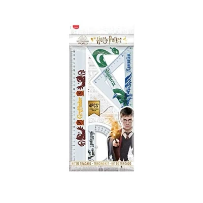 Immagine di Maped Kit di tracciamento infrangibile 4 pezzi righello 30 cm + Squadra 60 / 21 45 goniometro 180 Base 12 Harry Potter