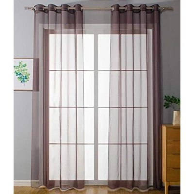 Immagine di Gardinenbox 20332 cn2 Set di 2 tende trasparenti Uni, altezza x larghezza 175 140 cm, colore marrone