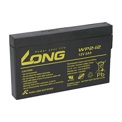 Immagine di Batteria WP2 12 12V 2Ah al piombo AGM compatibile NP2 12, MP2 12SL, 12FR