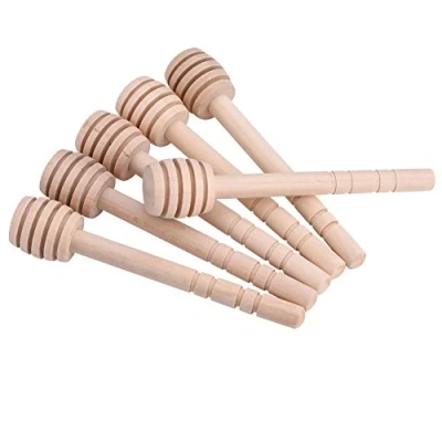 Immagine di Ausla Cucchiaio agitatore di, 50PCS Bastoncini Legno Famiglia Portatile Barattoli per Marmellata Set di Cucchiaini Honey Agitazione Stick Vasetti, 10cm