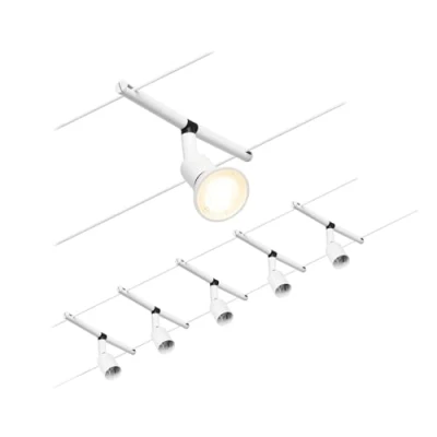 Immagine di PAULMANN 94458 Sistema di illuminazione completo su cavo GU5.3 Bianco opaco, Cromo