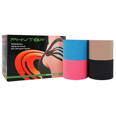 Immagine di FITOP 4 Rotoli Di Nastro Kinesiologico in Cotone 5cm x 5m Vari Colori