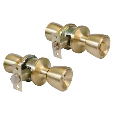 Immagine di Amig Pomello Per Porta d&#039;Ingresso Set di Pomelli a Sfera con Sistema Anticarta Ottone Serratura 60/70mm Chiave e Chiavistello Porte in Legno Quadrante Opaco