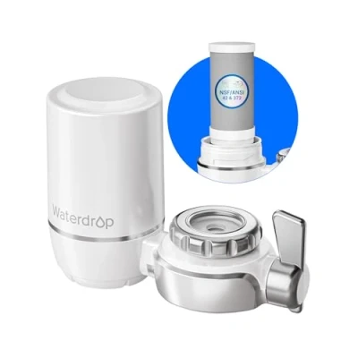 Immagine di Waterdrop WD FC 01 Filtro Acqua Rubinetto, Rimuove Cloro, Piombo, Fluoruro e Altro Adatto a Rubinetti Standard, NSF Certificato (1 Incluso)