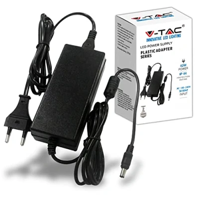 Immagine di V TAC Alimentatore 12V 42W 3,5A con Jack 2.1 per Telecamere, Strisce LED, Modem Trasformatore Plug&amp;Play Spina Corrente Casa Schermi, Apparecchiature Elettroniche Input AC 100 240V