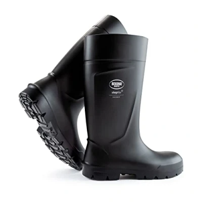 Immagine di Stivali di Sicurezza Alta qualità, Uomo, con Tappo in Acciaio e Suola Sicurezza, Gomma, Soletta incl per Piedi Caldi asciutti, Cuscinetto &amp; Industria, Nero, EU 43