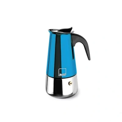 Immagine di IBILI Macchina per caffè espresso Moca Blue, 4 tazze, 185 ml, Acciaio inossidabile, Adatto induzione
