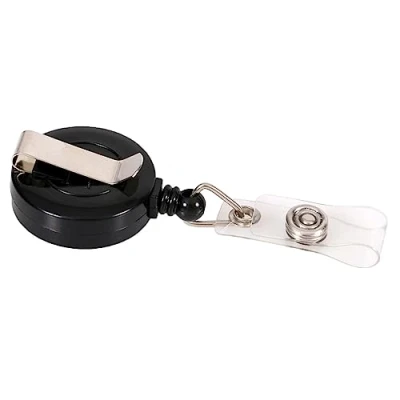 Immagine di OPUS 121281 Bobina per badge con clip cinghia, 80 cm, colore: nero, confezione da 10