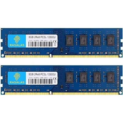 Immagine di Rasalas PC3L 12800U 16GB (2x8GB) DDR3L 1600MHz DDR3 DIMM RAM 2Rx8 1600 Udimm CL11 1.35V 240PIN Desktop PC Memoria PC3 12800 Unbuffered Non ECC