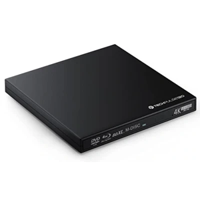 Immagine di techPulse120 UHD 4k 3D M Disc BDXL lettore USB 3.0 Blu ray Burner Superdrive esterno UltraSlim UltraHD Drive BD DVD CD Ultra per Computer Notebook Ultrabook Windows Mac OS Apple iMAC