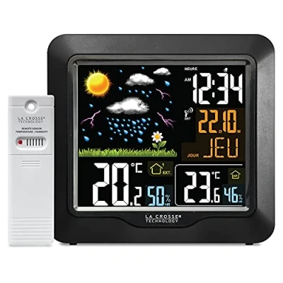 Immagine di La Crosse Technology WS6820 Stazione Meteo Radio pilotata con Cran LCD Colorato Nero