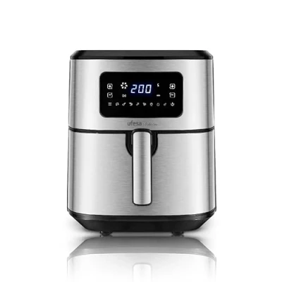 Immagine di Ufesa Falcon Friggitrice Aria, Air Fryer da 6,5 L, Inox, Tecnologia Pulse, 8 Programmi, 1700 W, Digitale, Timer, Temperatura 80ºC 200ºC, Senza BPA ne PFOA, Cestello e vassoio Antiaderenti
