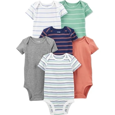 Immagine di Simple Joys by Carter&#039;s Short Sleeve Bodysuit Camicia, Multicolore/Righe, 0 3 Mesi (Pacco da 6) Bambino Ragazzi