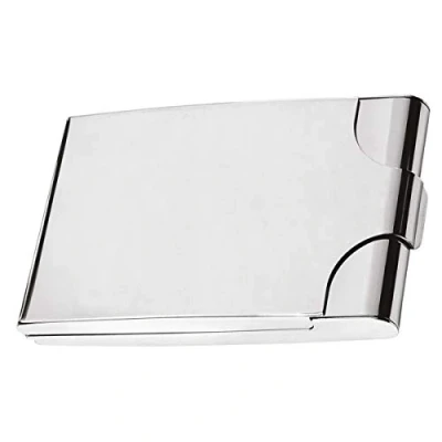 Immagine di SILBERKANNE Portasigarette 9 x 5,5 1,5 cm, 6 sigarette, placcato argento di alta qualità, finitura argentata, pronta da regalare con elegante confezione regalo, argento, 9x5,5x1,5 cm
